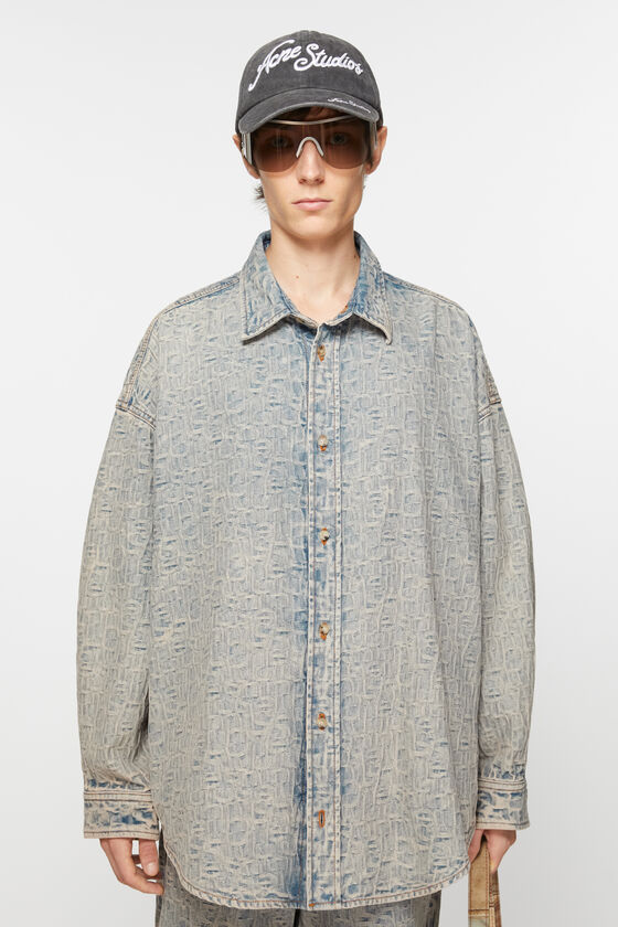 (image for) Word Of Mouth Monogram denim shirt - Relaxed fit